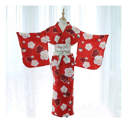 Disfraz De Kimono Para Mujer, Ropa De Dormir, Con Cuello En