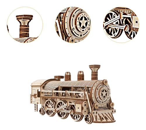 Rompecabezas De Madera 3d, Modelo De Tren De, Juguete De