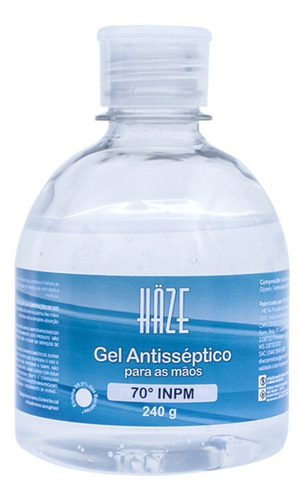 Álcool Gel 70 Antisséptico Haze 240g Frasco Kit 12un Atacado