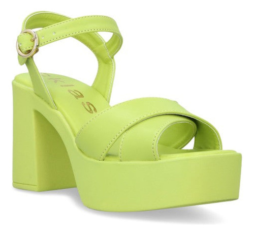 Tacones Pr91274 Piel Sintetica Neon Liso Punta Abierta