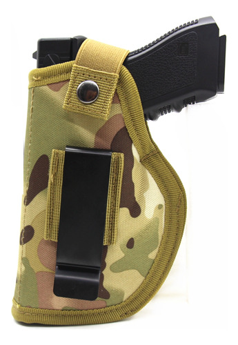 Funda Para Pistola Con Clip De Metal (color Verde Camuflado)