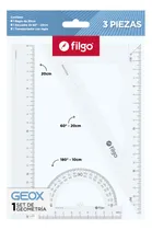 Comprar Set De Geometría Filgo Geox Escolar 3 Piezas - Regla Y +