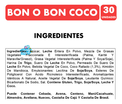 Bombon Bon O Bon Chocolate Relleno De Frutilla 30 Unidades