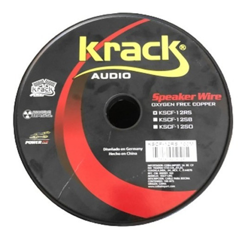 Rollo De Cable Krack Polariz. 50mts Calibre 2x12 Awg P/ Boc.