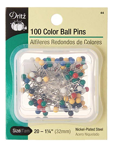 Dritz 44 Pines De Bolas De Color, 1-1/4 Pulgadas (100 Unidad