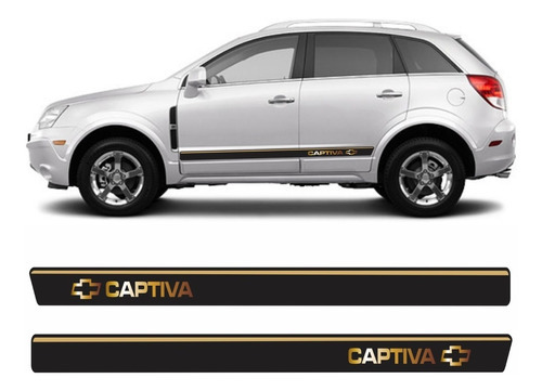 Par Adesivo Compatível Chevrolet Captiva Faixas Lateral P001 Cor Faixas Laterais Personalizadas