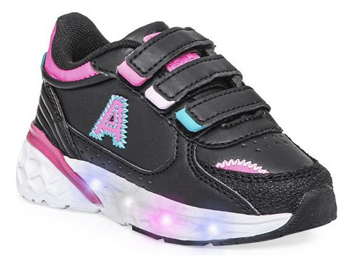 Zapatillas Addnice Faster Con Abrojo Con Luces Negra Combi.