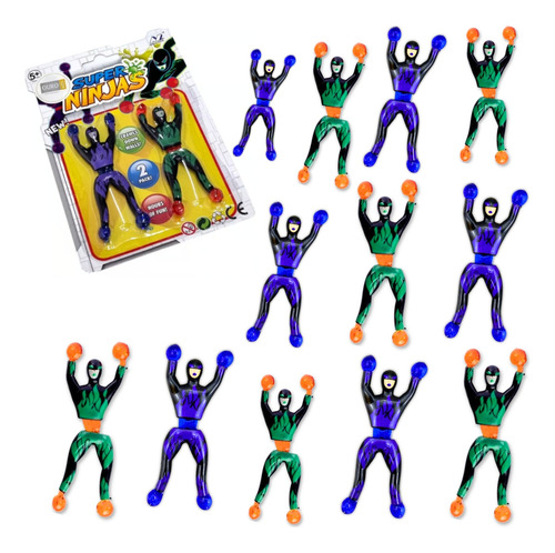 Kit 12 Bonecos Que Gruda Na Parede Vidro Ninja De Brinquedo