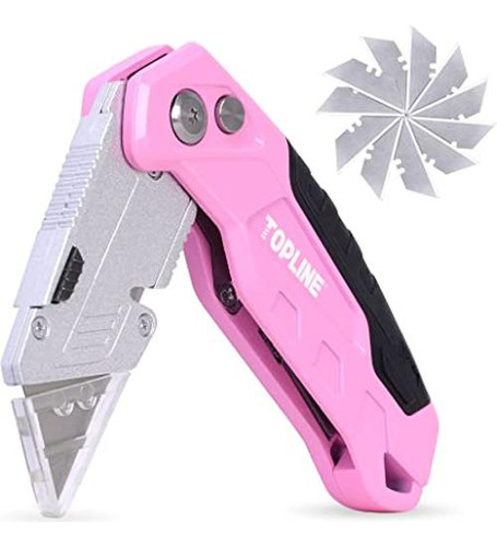 Topline Cuchillo Plegable Rosa Cortador De Caja Rosa