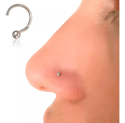 Piercing Nariz Ouro 18k Ponto De Luz Pedra Zircônia G Grande