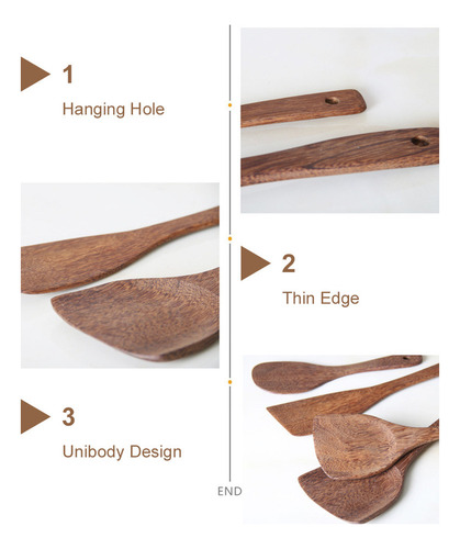 P P Paleta Arroz Wenge: Utensilio Madera Antiadherente Al