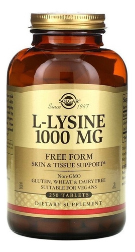Solgar | L-lysine | Free Form | 1,000mg | 250 Tablets | Usa
