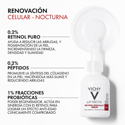 Sérum Anti-arrugas Liftactiv Retinol Specialist Vichy 30ml Momento de aplicación Noche Tipo de piel Todo tipo de piel