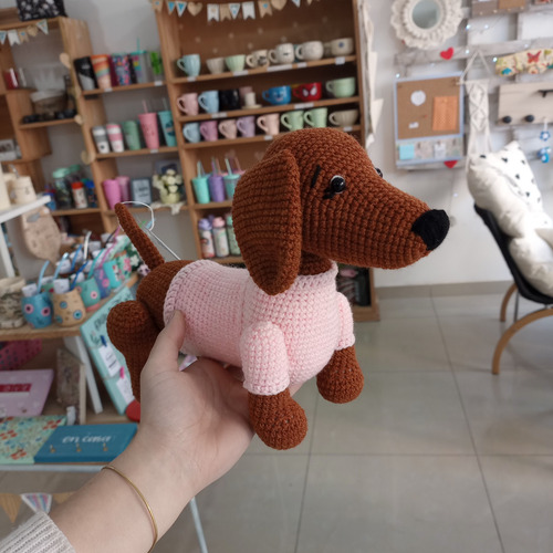 Amigurumi Perro Salchicha - Muñeco Tejido A Mano Crochet