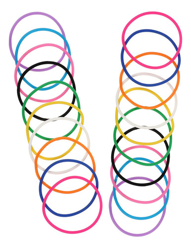 Pulseras De Gelatina De Silicona De Colores Mezclados, 20 Un
