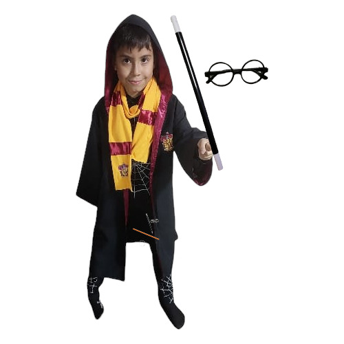 Disfraz Harry Potter Incluye Bufanda Lentes Y Varita