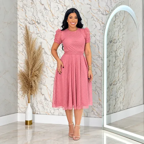 Vestido Moda Cristã De Tule Elegante