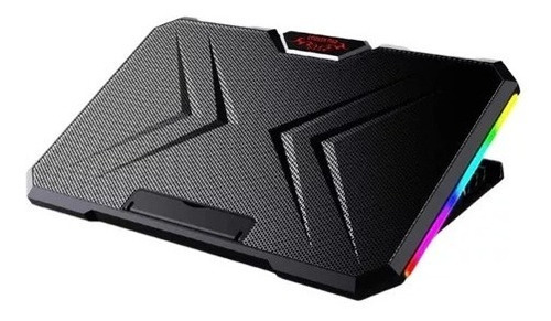 Base Cooler Luz Rgb 2 Ventiladores Gamer Enfriador Notebook Color Negro