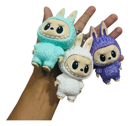 3 Llaveros Plástico Estilo Labubu Themonsters Color Sorpresa Sorpresa