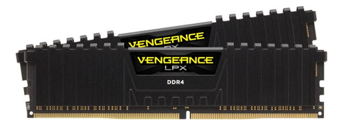 Memória RAM Vengeance LPX color preto  16GB 2 Corsair CMK16GX4M2D3600C18