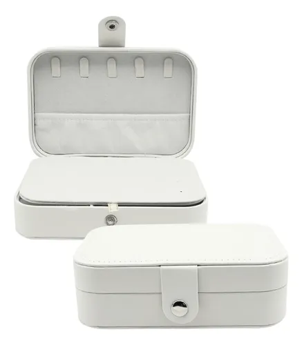 Alhajero Joyero Organizador Estuche Portatil De Joyas Color Blanco