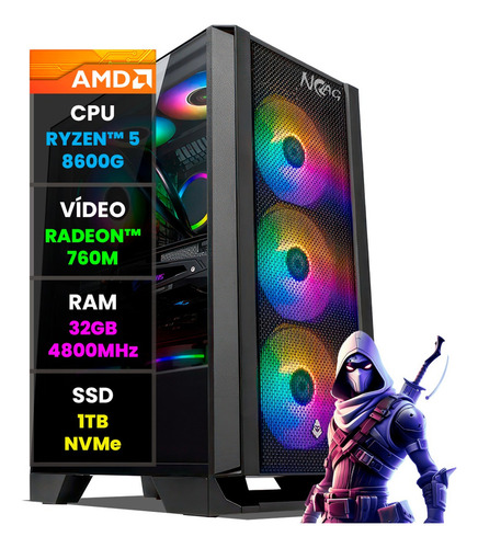 Pc Gamer Computador Amd Ryzen 5 8600g / 32gb Ddr5 / 1tb Nvme