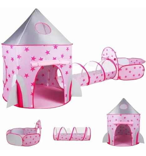 Imagem 2 de 3 de Barraca Tunel 3 Em 1 Infantil Princesa + 100 Bolinhas Top