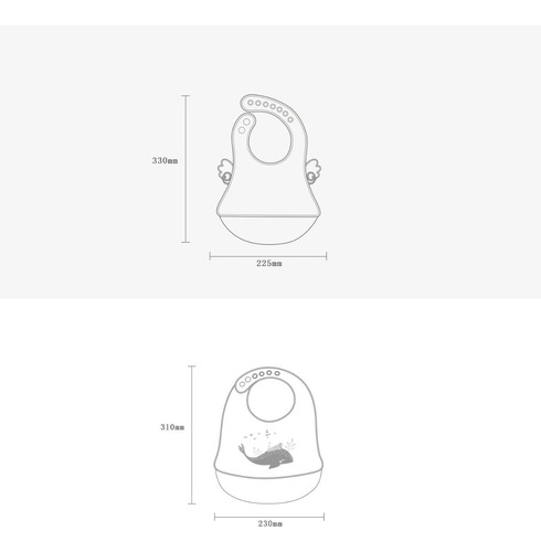 Babero Silicón Impermeable Ecológico Con Caritas Para Bebe