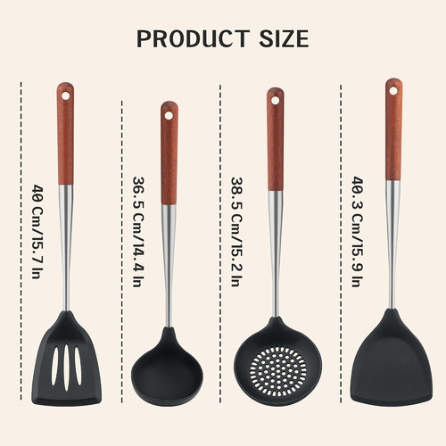 Espátula De Silicona Wok, Espátulas Ranuradas, Cucharón, Jue