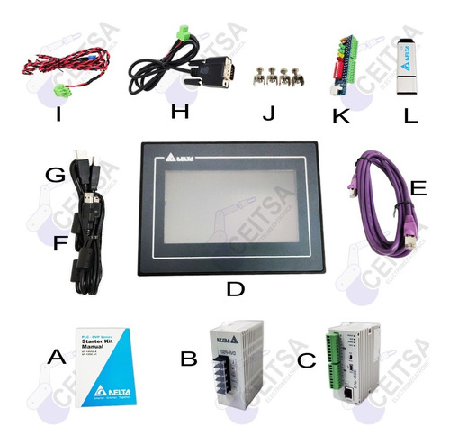 Kit Programacion Plc Ethernet Hmi Fuente Ut-12se-a1 Delta