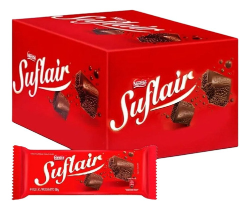 Nestlé Suflair chocolate ao leite aerado caixa 50g caixa 20 unidades
