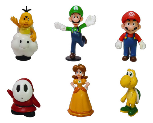 Super Mario Set Figuras X 6 En Caja