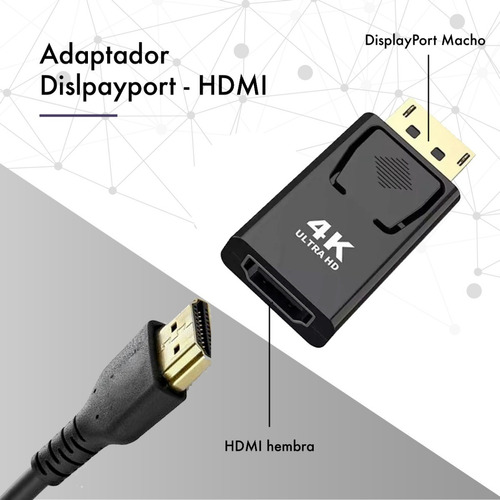 Adaptador Displayport A Hdmi 4k 3d Full Hd