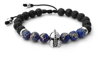 Comprar Pulsera Casco Volcánica Jaspe Azul Acero 8mm Iconic Store