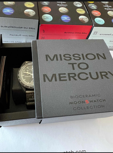 Reloj Omega X Swatch Mision A Mercurio Gris Oscuro Gris Oscuro Gris (Usado)
