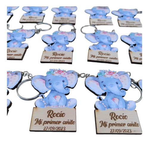 Llaveros Souvenirs Infantil Personalizado Elefante Bebé