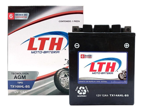 Bateria De Gel Lth Agm Moto Suzuki Ls650 Modelo Tx14ahl-bs