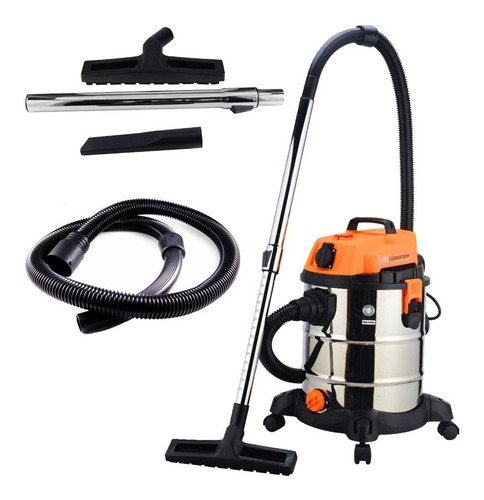 Aspiradora De tacho Lüsqtoff LA-2501M 25L plateada, naranja y negra 220V 50Hz