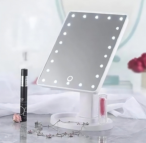 Espelho Camarim Para Maquiagem De Mesa Com Led Portátil Já! Cor Da Moldura Rosa