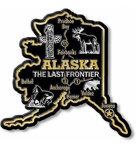 Alaska Giant State Map Souvenir Magnet