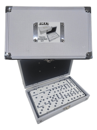 Juego Domino De 28 Piezas En Caja Con Perfiles De Aluminio