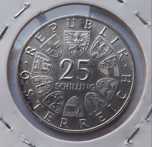 Moneda De 25 Chelines De Austria En Plata 0,800 Año 1966
