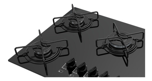 Fogão Cooktop 5 Bocas Atlas Agile Mega Chama Preto Bivolt
