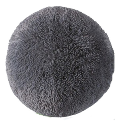 Cojín Estandar Decorativo Forma Esfera Shaggy Concord Color Gris
