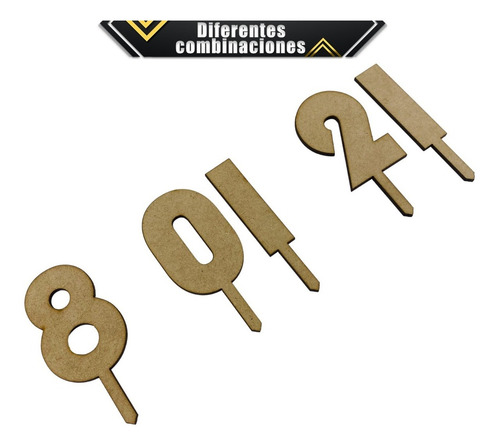 Imagen 7 de 10 de Numeros Cake Toppers Letreros Para Pastel Decoracion Fiesta