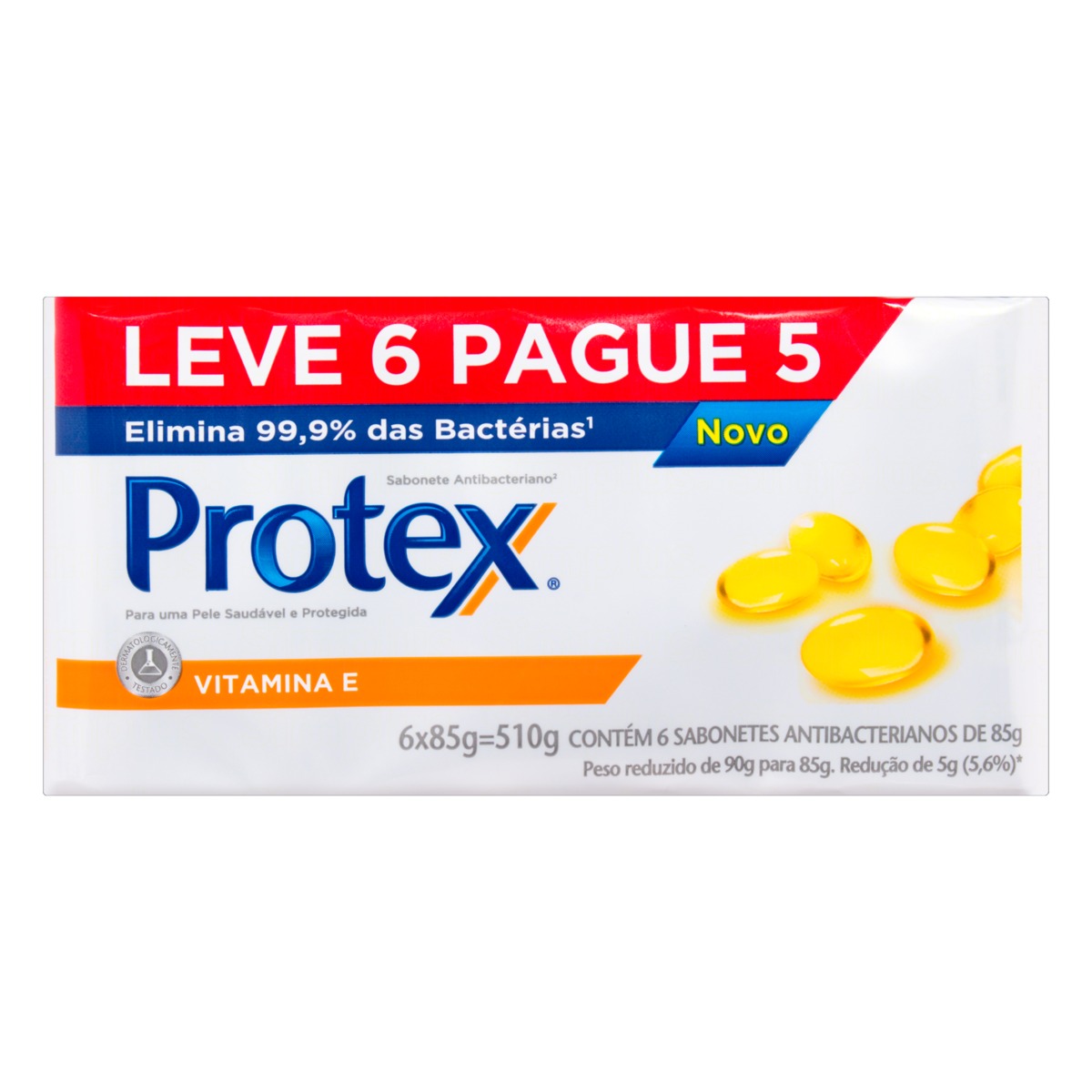 Sabão em barra Protex Antibacteriano Vitamina E de 85 g pacote x 6