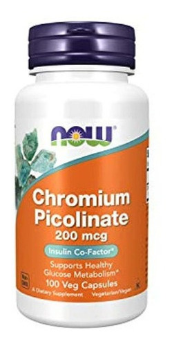 Now Supplements, Picolinato De Cromo 200 Mcg, 100 Capsulas 