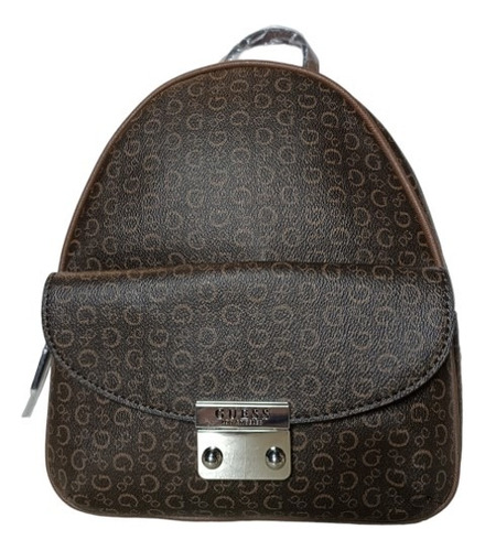 Mochila Guess Backpack Mujer Café Sv770730 Color Marrón Oscuro Diseño De La Tela Liso