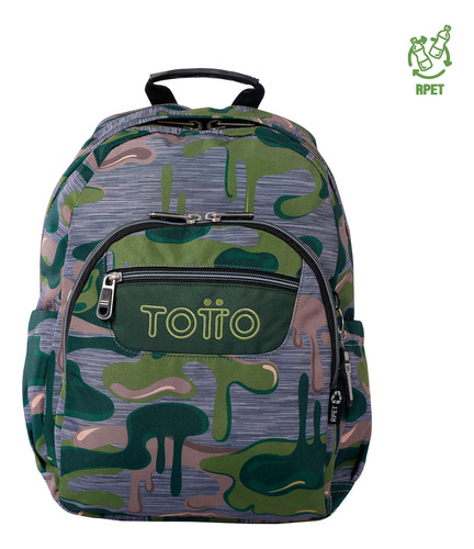 Mochila Escolar Totto Gommas Rpet Verde Melted