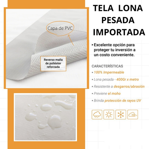Imagen 5 de 9 de Funda Lavarropas Carga Frontal Con Cierre Tela 100% Imperm